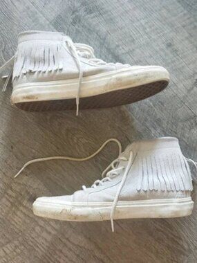 Vans Grey Fringe Moccasin High Top.